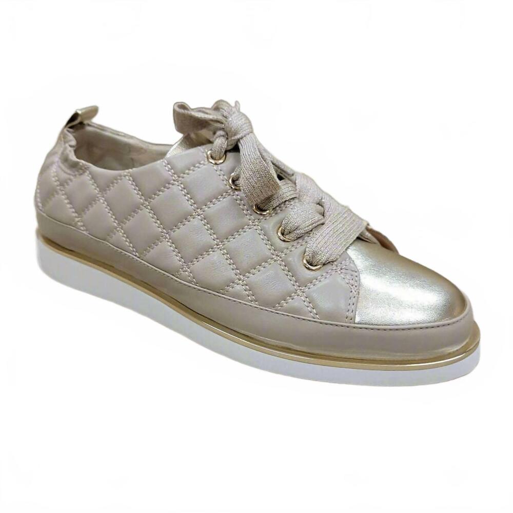 NEW VANELI women's quest sneaker in beige/metallic